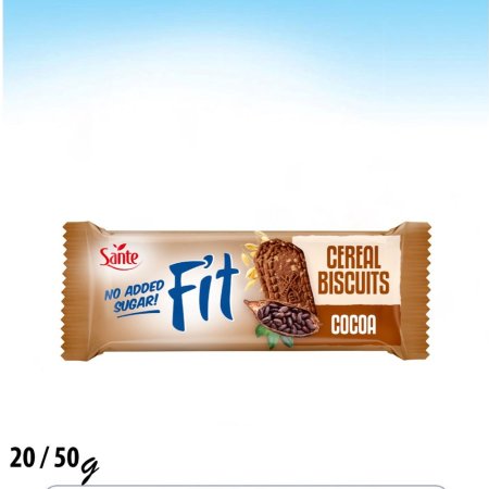 بسكويت سانتي فت بالكاكاو وشوفان بدون سكر